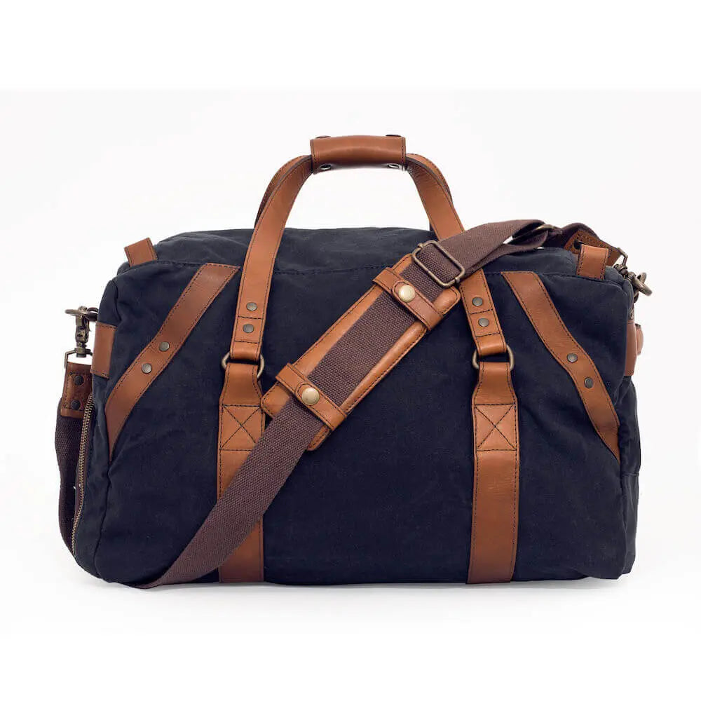 Campaign Waxed Canvas Medium Duffle Bag by Mission Mercantile Leather Goods, handmade leather goods detail photo 26
