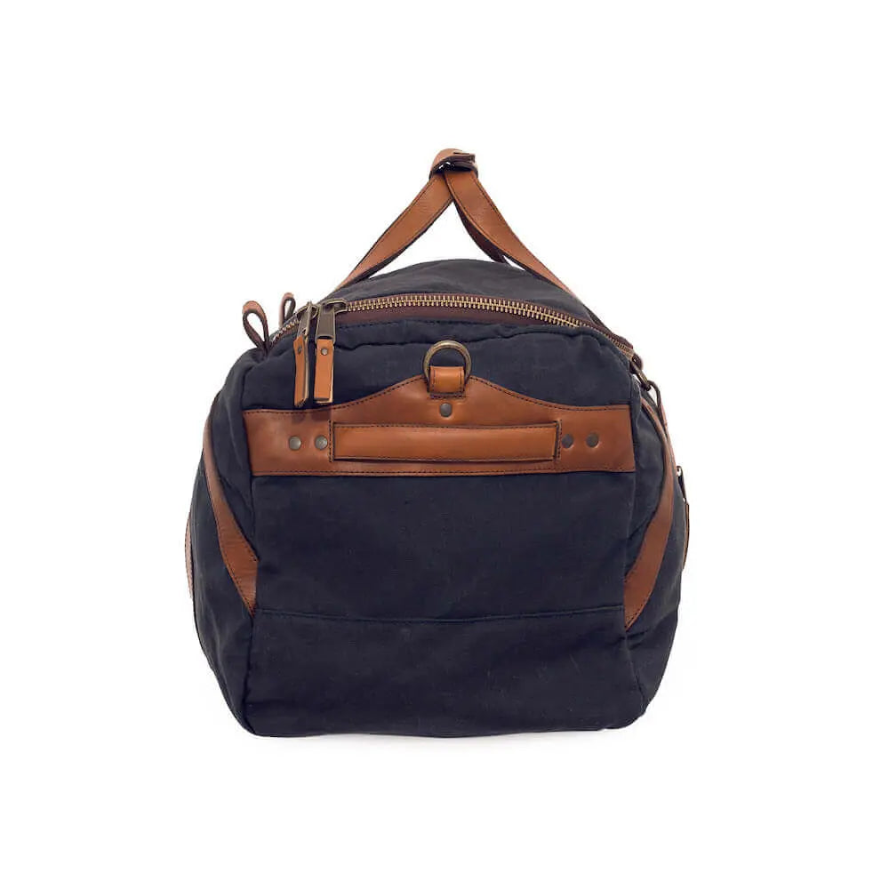 Campaign Waxed Canvas Medium Duffle Bag by Mission Mercantile Leather Goods, handmade leather goods detail photo 27