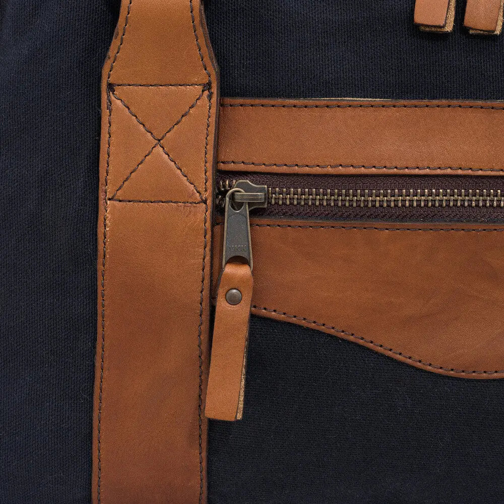 Campaign Waxed Canvas Medium Duffle Bag by Mission Mercantile Leather Goods, handmade leather goods detail photo 30