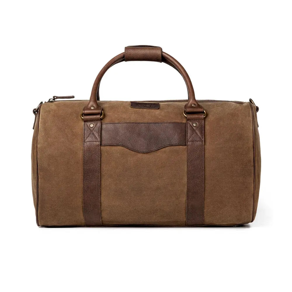 Campaign Waxed Canvas Medium Field Duffle Bag by Mission Mercantile Leather Goods, handmade leather goods detail photo 2