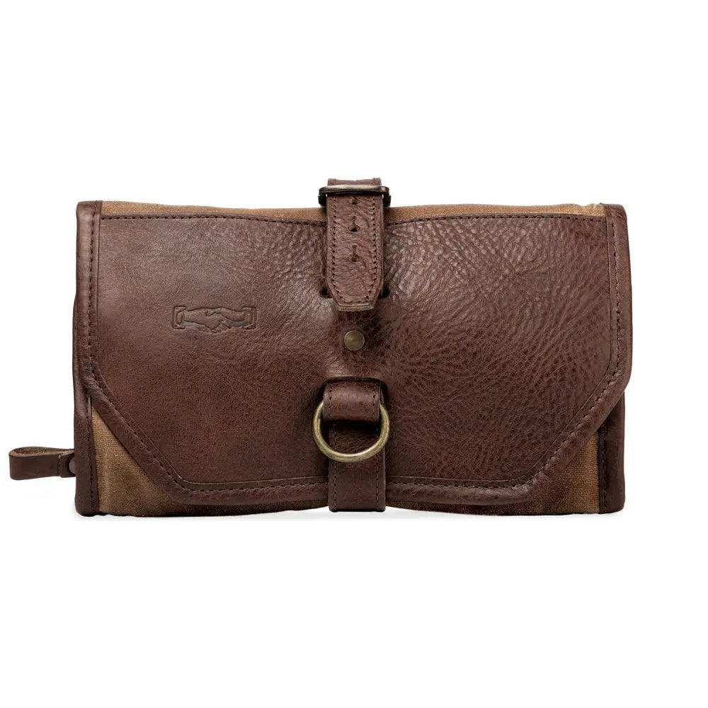 Campaign Waxed Canvas Roll-Up Toiletry Shave Kit by Mission Mercantile Leather Goods, natural skincare detail photo 6
