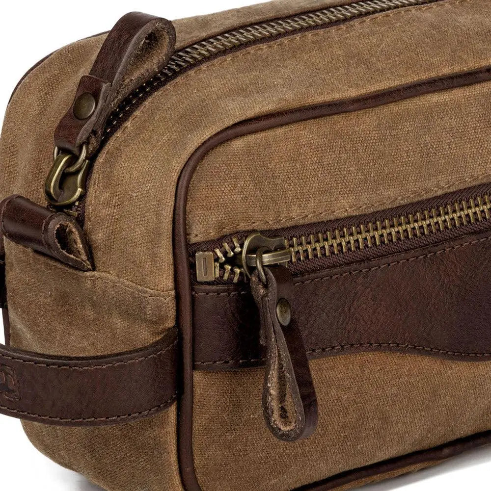 Campaign Waxed Canvas Toiletry Shave Kit Mission Mercantile Leather Goods