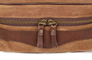 Campaign Waxed Canvas Toiletry Square Shave Kit by Mission Mercantile Leather Goods, natural skincare detail photo 7
