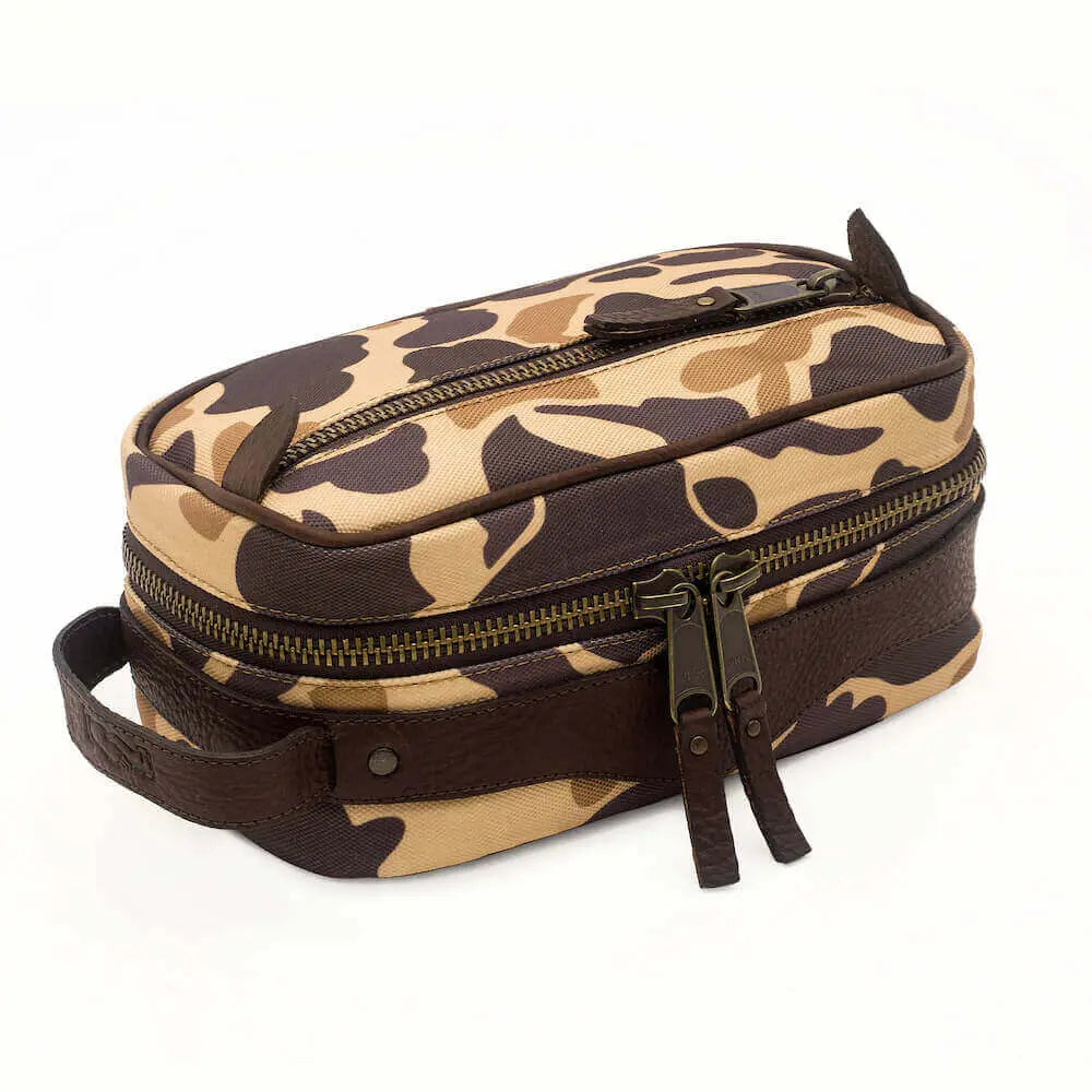 Campaign Waxed Canvas Toiletry Square Shave Kit by Mission Mercantile Leather Goods, natural skincare detail photo 14