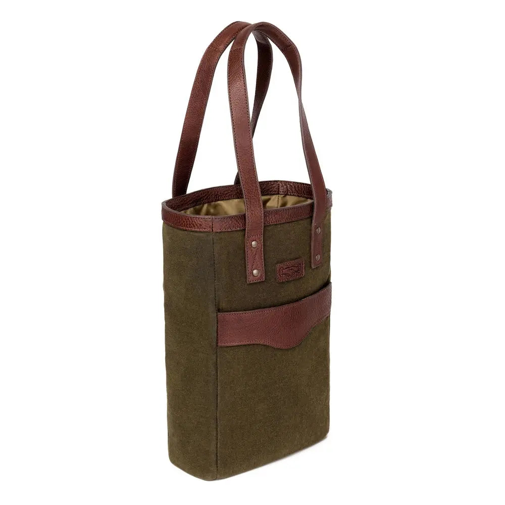 Campaign Waxed Canvas Two Bottle Wine Tote Mission Mercantile Leather Goods