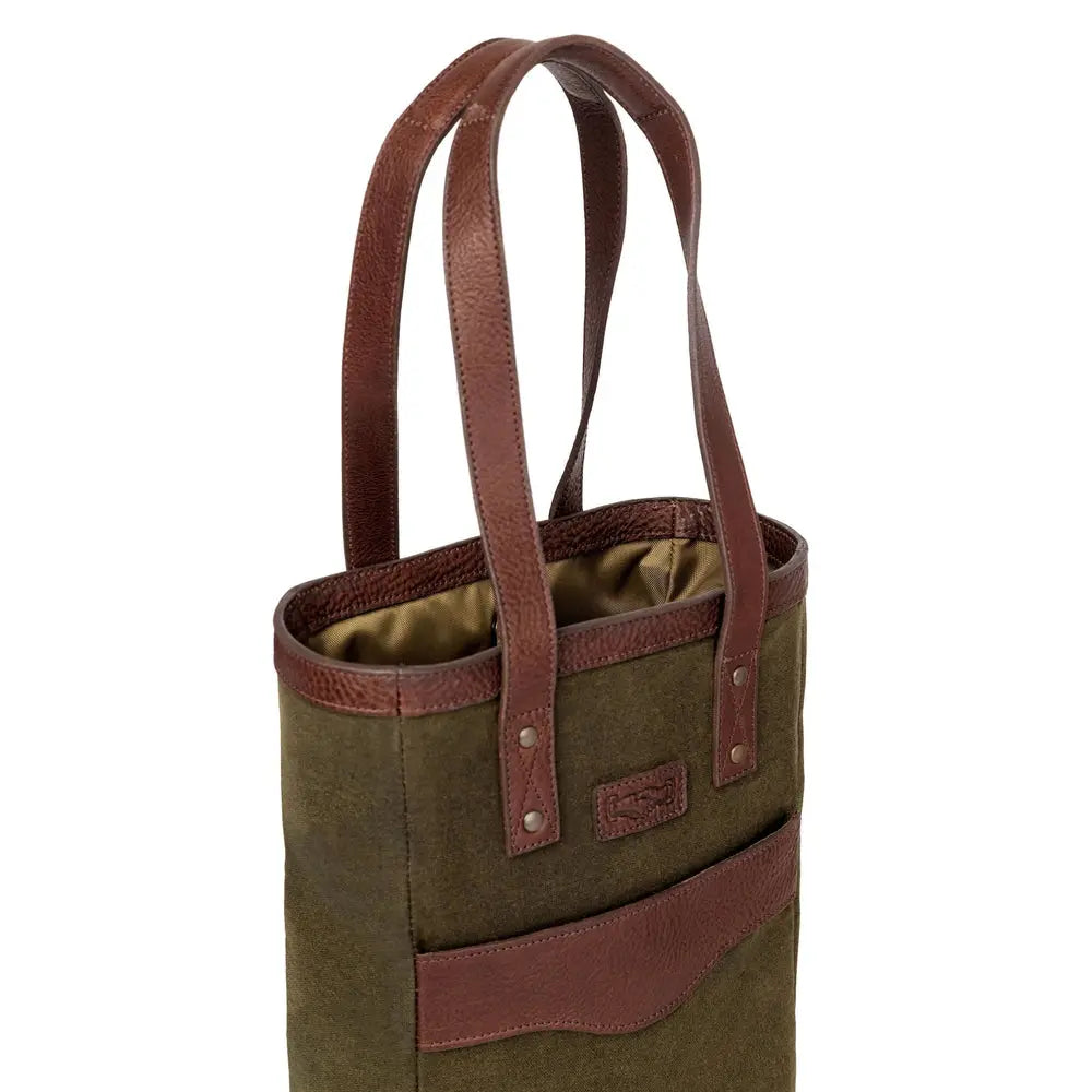 Campaign Waxed Canvas Two Bottle Wine Tote Mission Mercantile Leather Goods