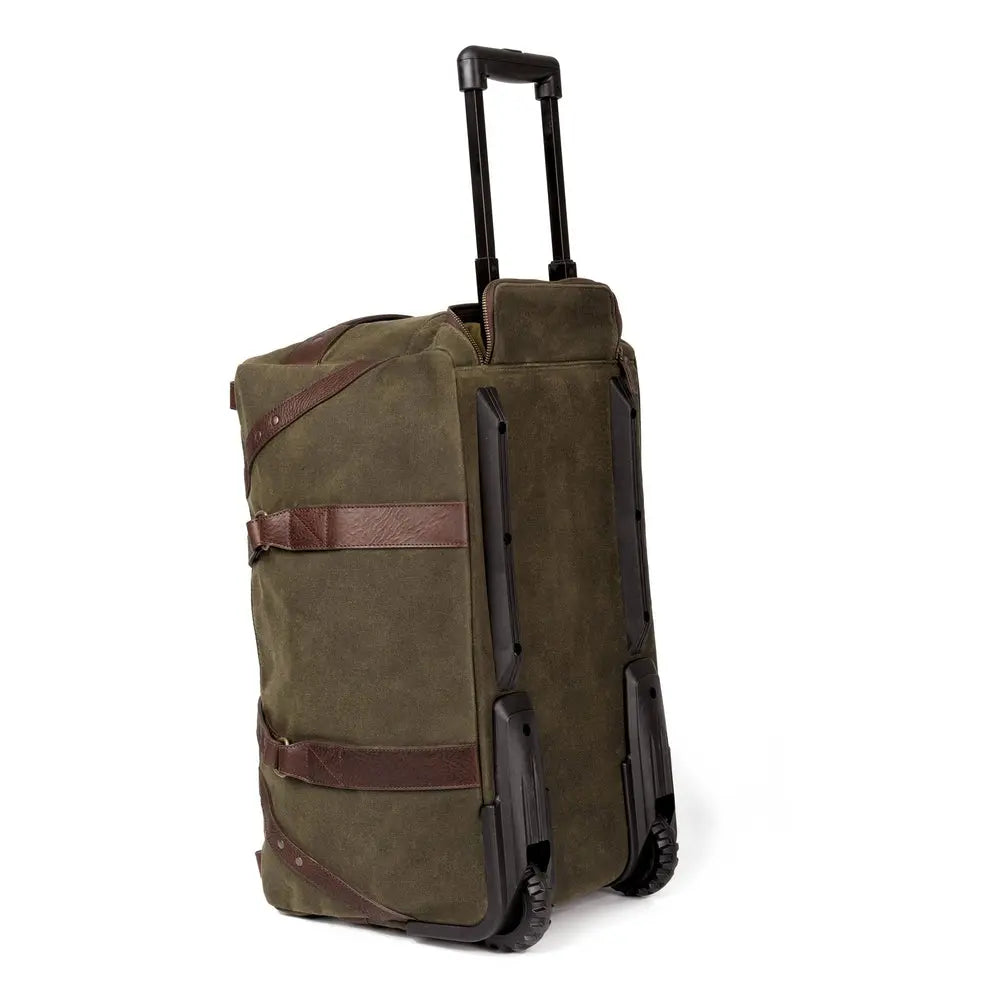 Campaign Waxed Canvas Wheeled Carry-On Duffle Bag Mission Mercantile Leather Goods