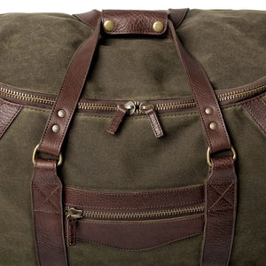 Campaign Waxed Canvas Wheeled Carry-On Duffle Bag Mission Mercantile Leather Goods