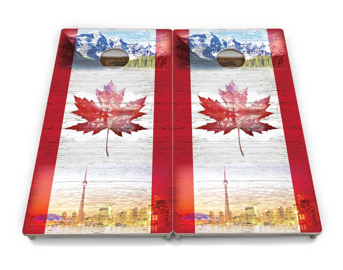 Canada Mountain Scene Cornhole Boards - Professional Tournament Series Cornhole Solutions