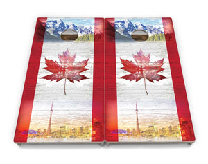 Canada Mountain Scene Cornhole Boards - Professional Tournament Series Cornhole Solutions
