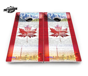 Canadian Mountain Scene Cornhole Boards - Pro Solution Lite Series Cornhole Solutions