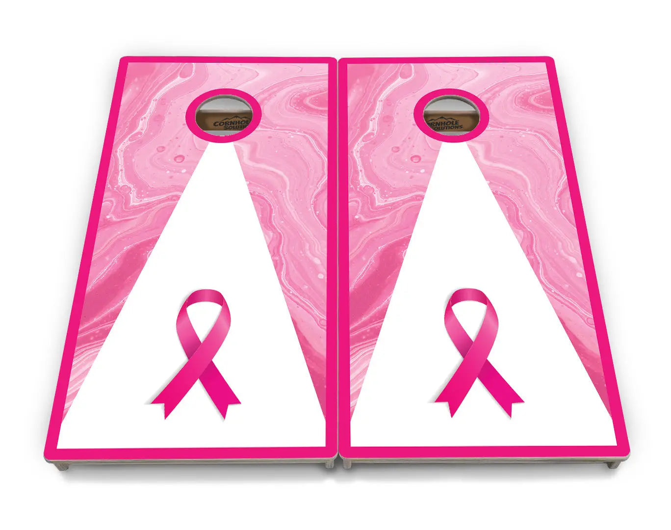 Cancer Awareness Breast Cornhole Boards - Professional Tournament Series by Cornhole Solutions, custom cornhole board detail photo 2