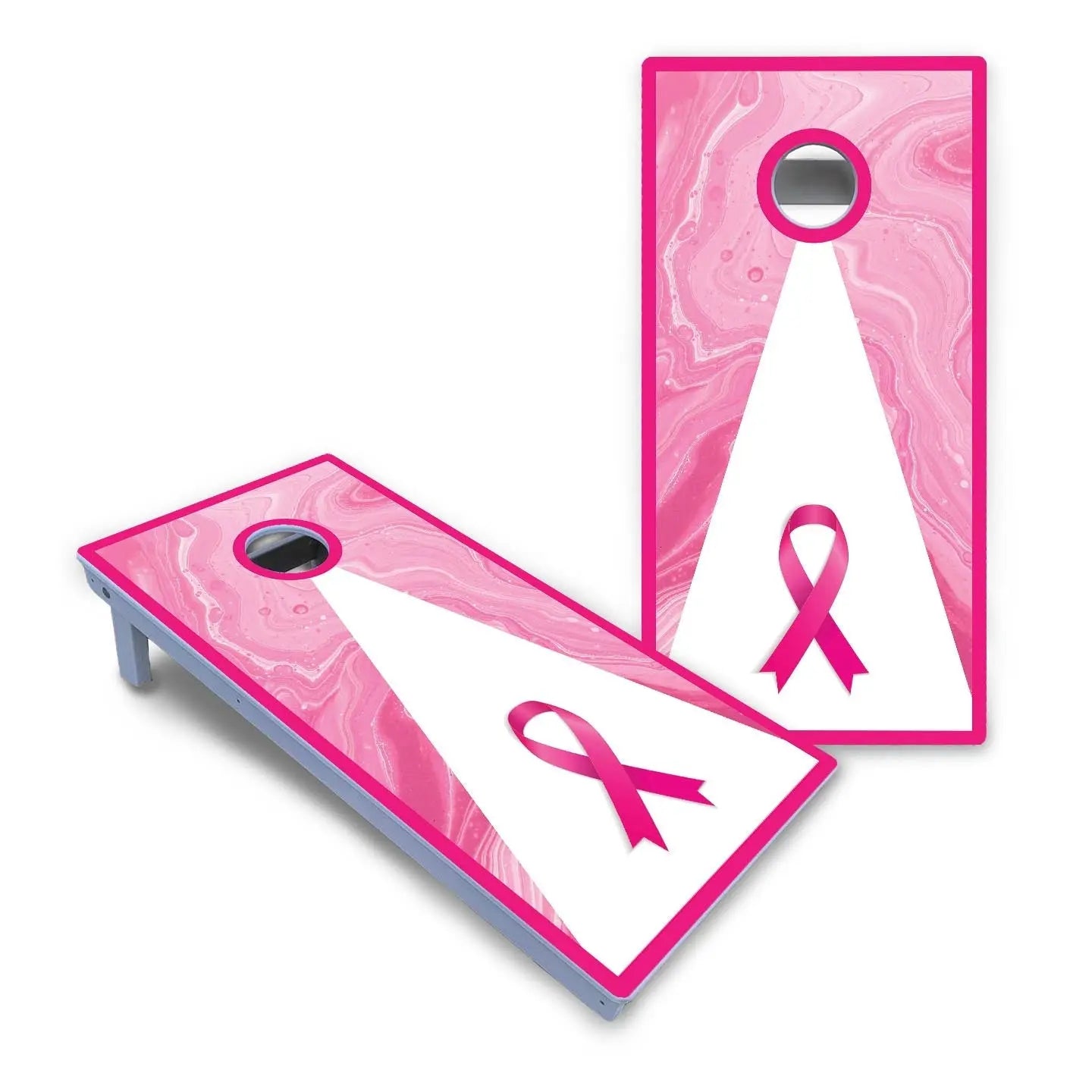 Cancer Awareness Cornhole Boards - All Weather Series by Cornhole Solutions, custom cornhole board detail photo 2