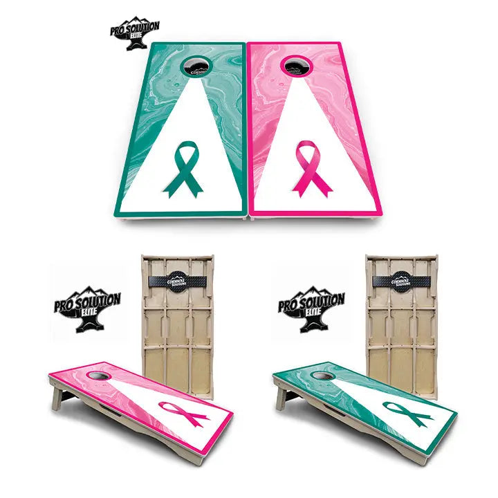 Cancer Awareness Cornhole Boards - Pro Solution Elite Series by Cornhole Solutions, custom cornhole board main product photo