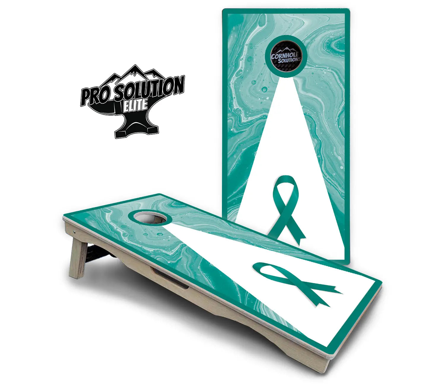Cancer Awareness Cornhole Boards - Pro Solution Elite Series by Cornhole Solutions, custom cornhole board detail photo 7