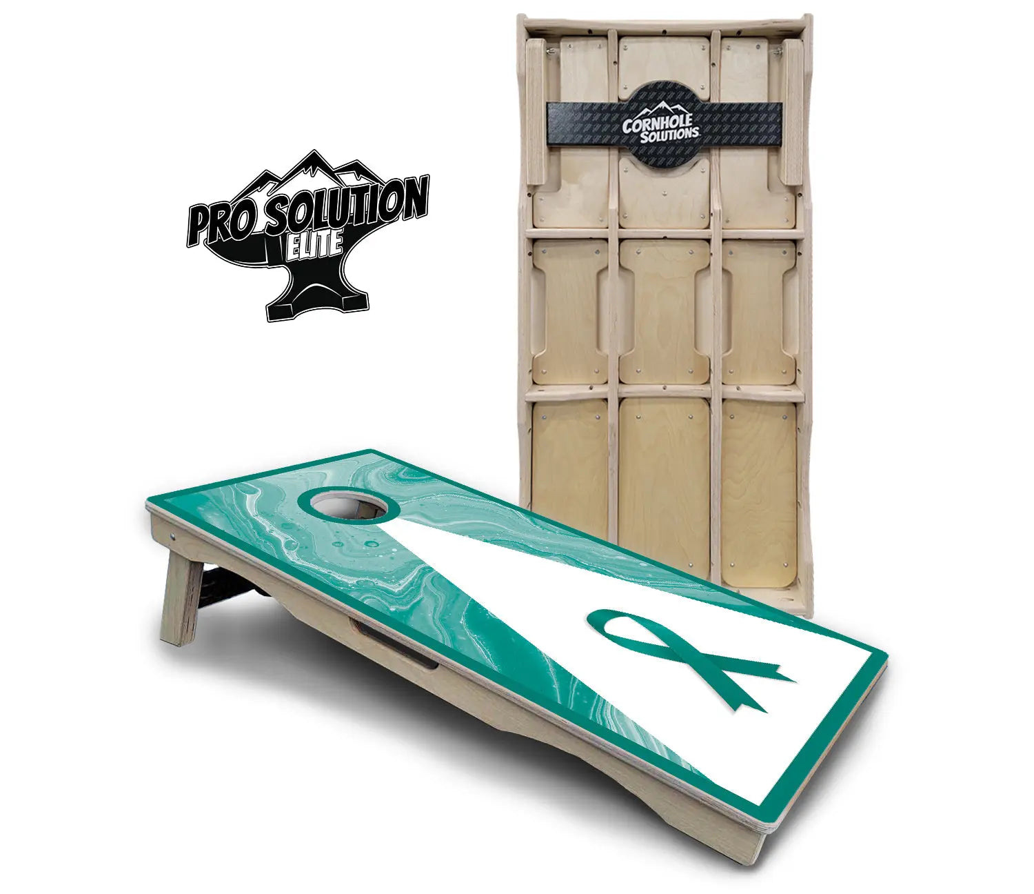 Cancer Awareness Cornhole Boards - Pro Solution Elite Series by Cornhole Solutions, custom cornhole board detail photo 8