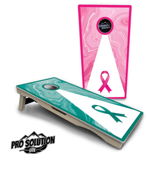 Cancer Awareness Cornhole Boards - Pro Solution Lite Series Cornhole Solutions