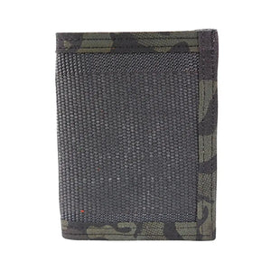 Captain Wallet with camouflage pattern and textured front.