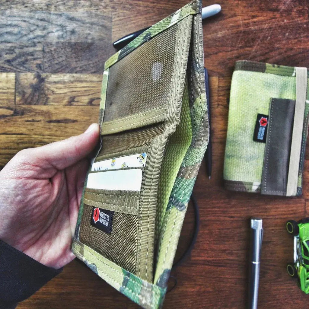 Captain Wallet - Hypalon Edition by Recycled Firefighter, shown open with cards.