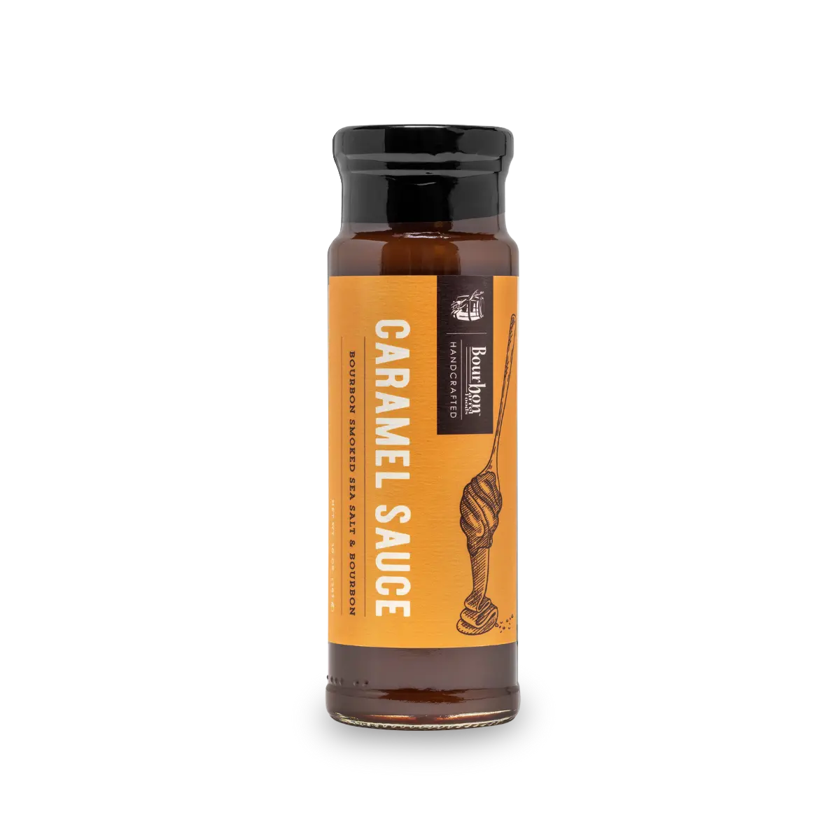 Bottle of Bourbon Smoked Sea Salt & Bourbon Caramel Sauce