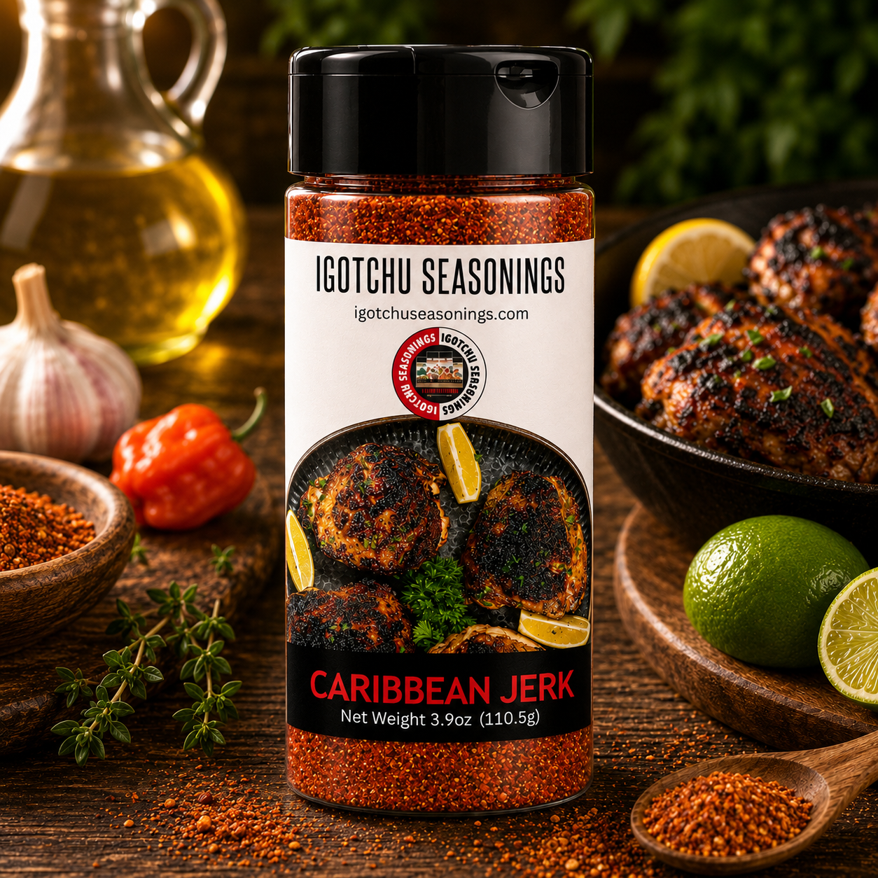 Igotchu Caribbean Jerk seasoning by Igotchu Seasonings, Southern food gift main product photo