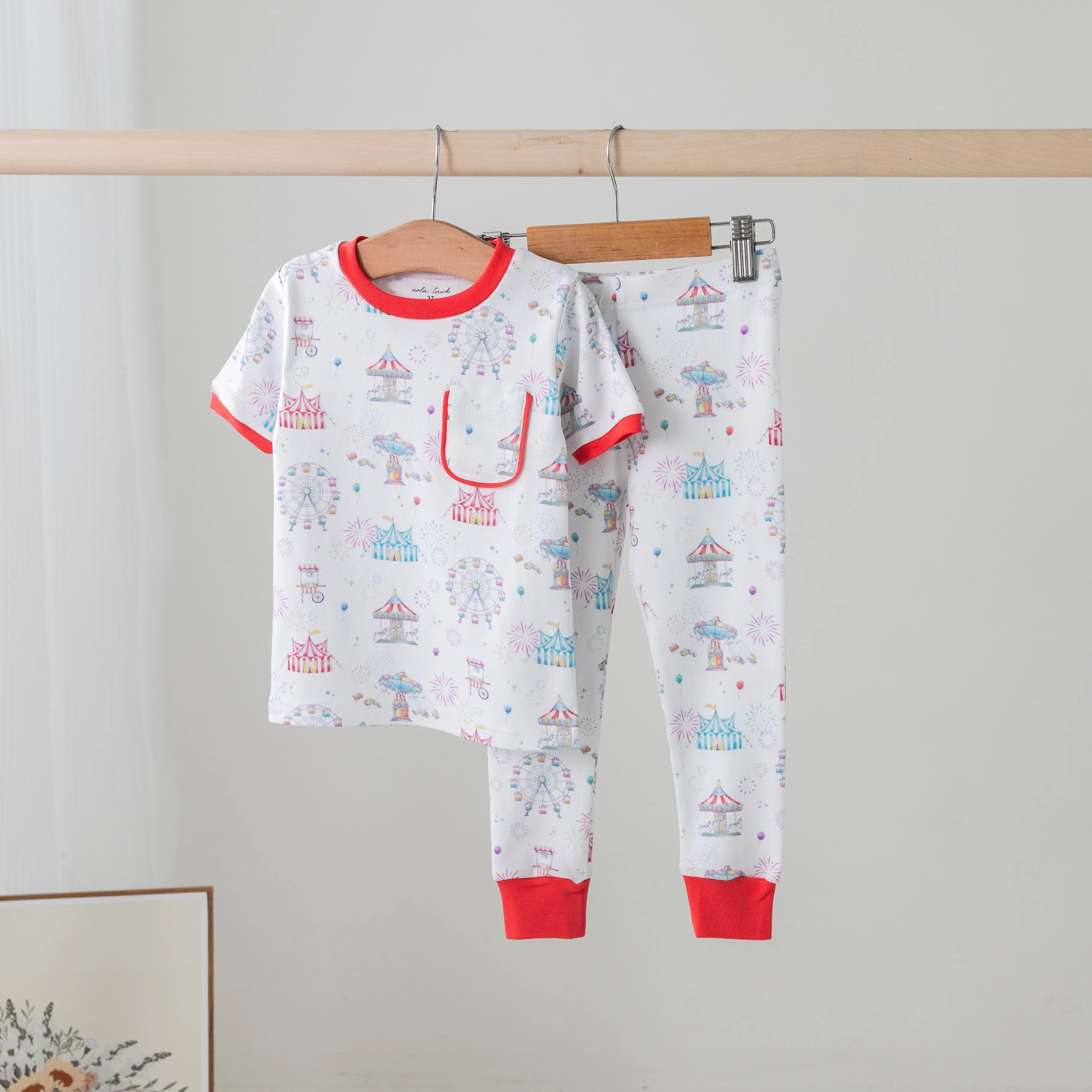 Carnival Magic Organic Cotton Pajama Set by Nola Tawk, Southern food gift main product photo