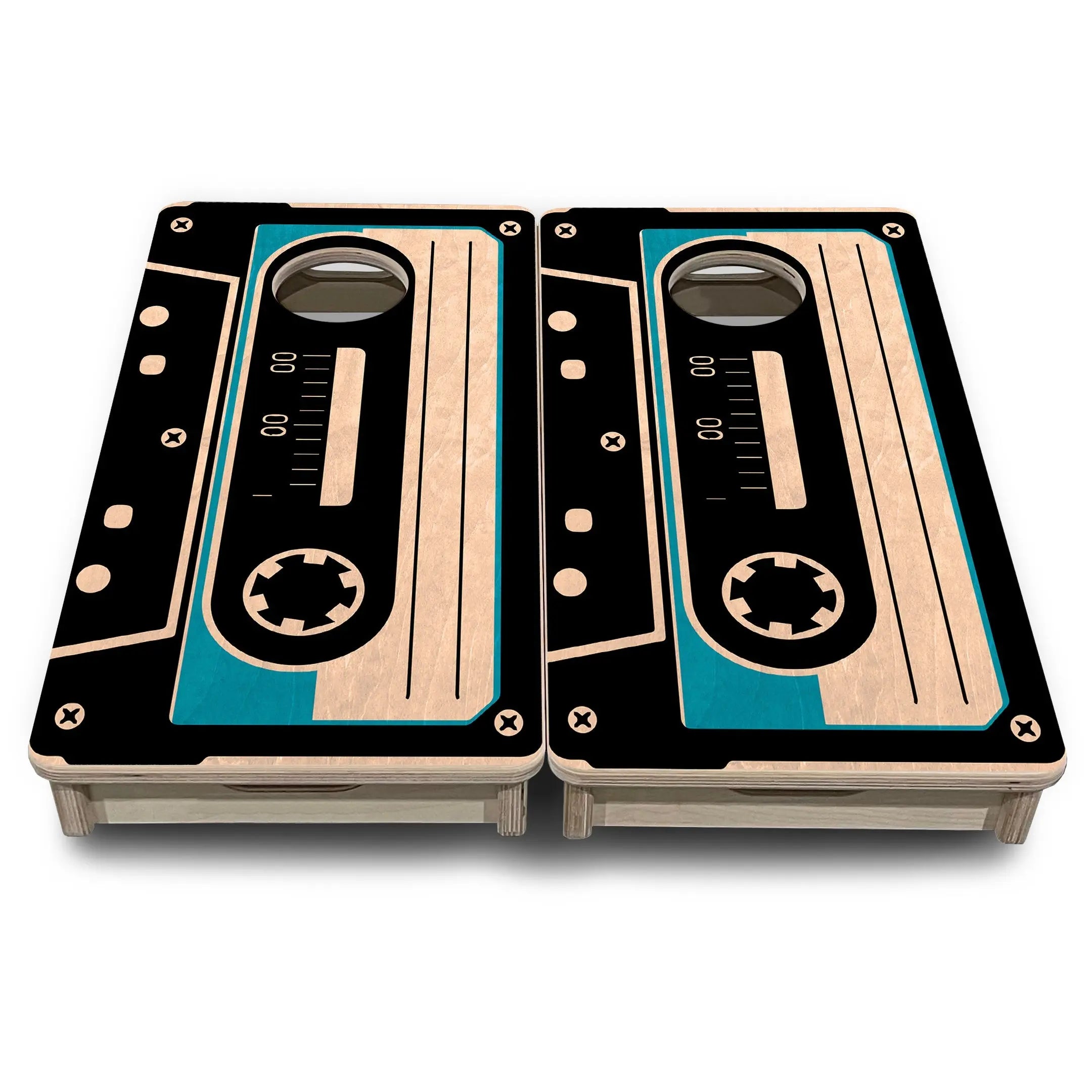 Cassette Tape - Mini or Vacation Size Cornhole Boards by Cornhole Solutions, custom cornhole board detail photo 2