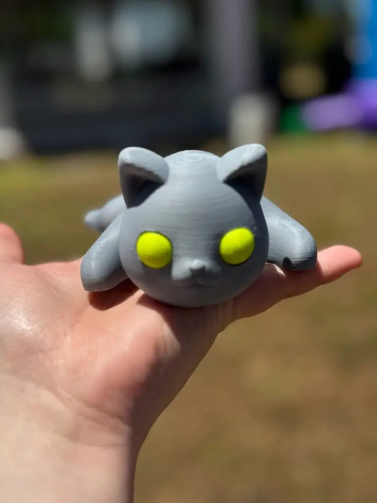 Cat 3D Printed Fidget Toy | Large Animal Sensory Toy by Mushroom Lady Co, paper gift detail photo 2