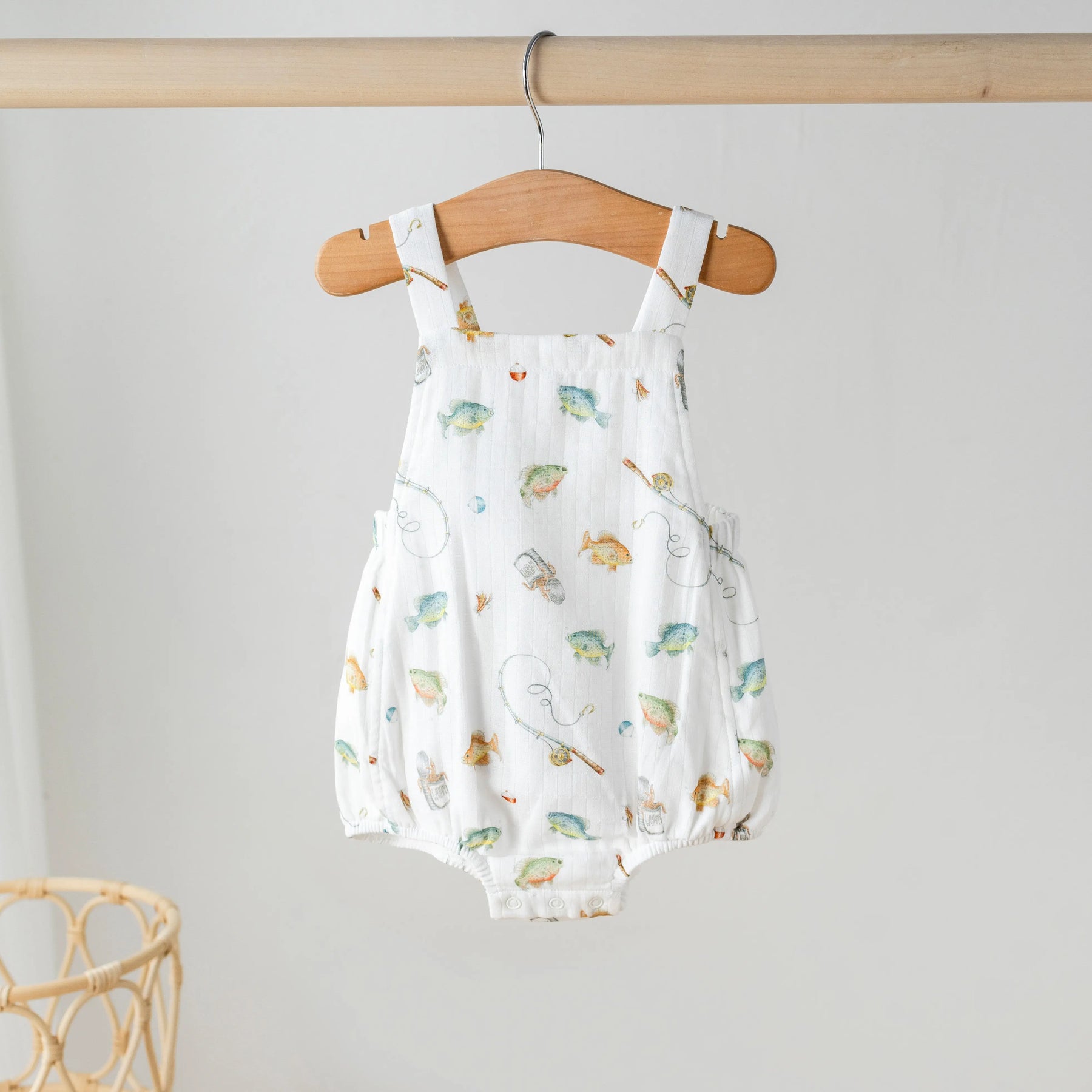 Catch You Later Organic Muslin Bubble Shortall by Nola Tawk, children's boutique clothing main product photo