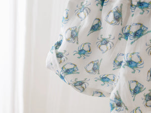Catching Crabs Organic Muslin Shorts by Nola Tawk, children's boutique clothing detail photo 4