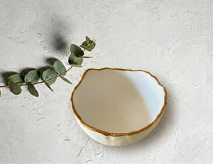 Ceramic Bowl - Gold Rim by Believe Candle, Southern home decor detail photo 2