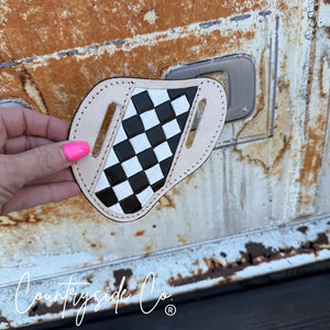 Checkerboard leather knife sheath holder from Countryside Co.