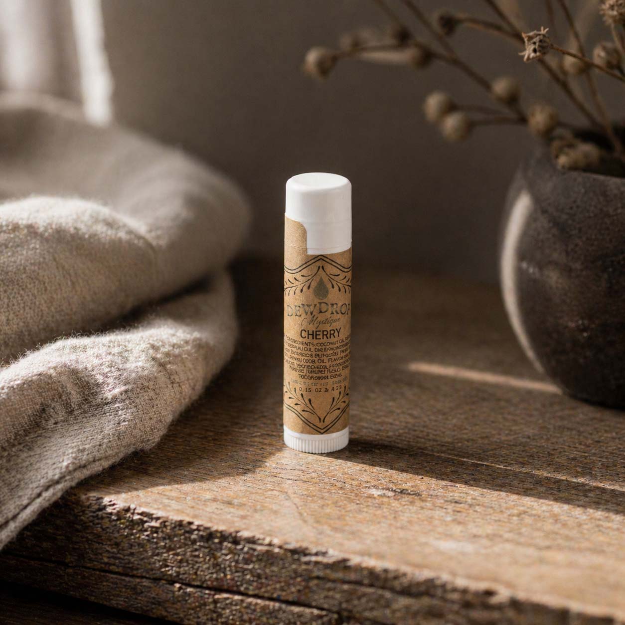 Cherry Lip Balm by Dewdrop Mystique LLC, natural skincare main product photo