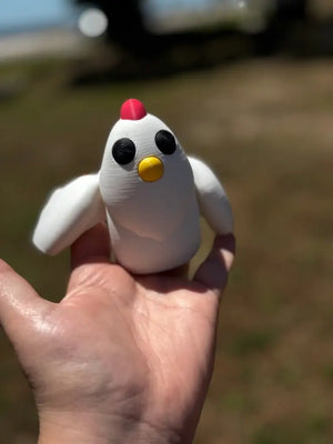 Chicken 3D Printed Fidget Toy | Large Farm Animal Sensory Toy by Mushroom Lady Co, paper gift main product photo