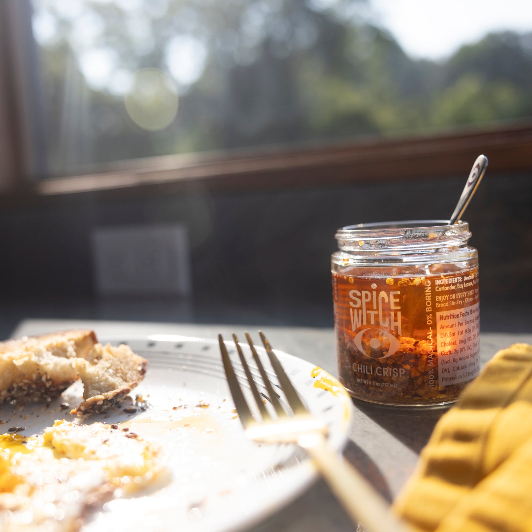 Asheville made chili crisp with crispy garlic and spices