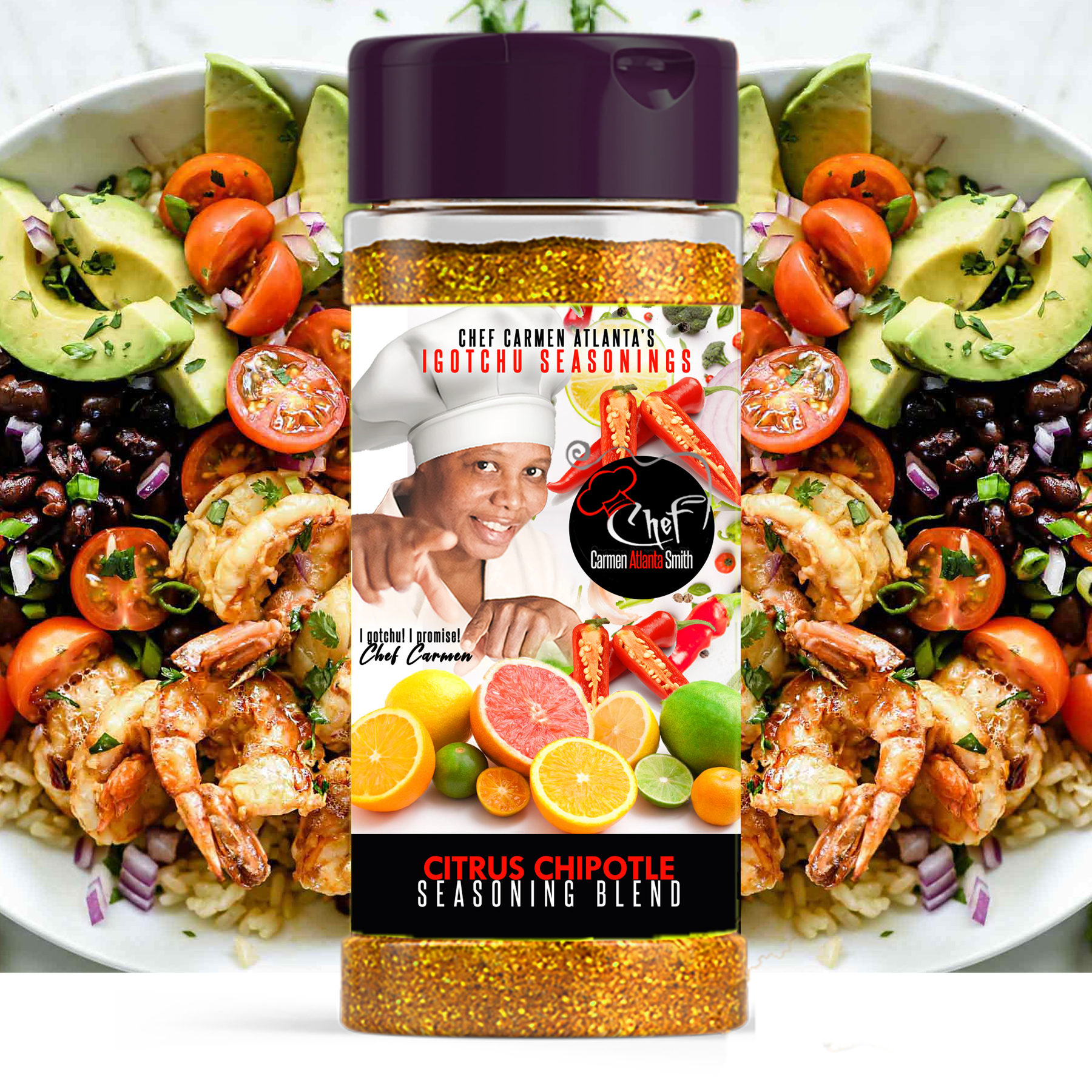 Igotchu Citrus Chipotle seasoning by Igotchu Seasonings, Southern food gift main product photo