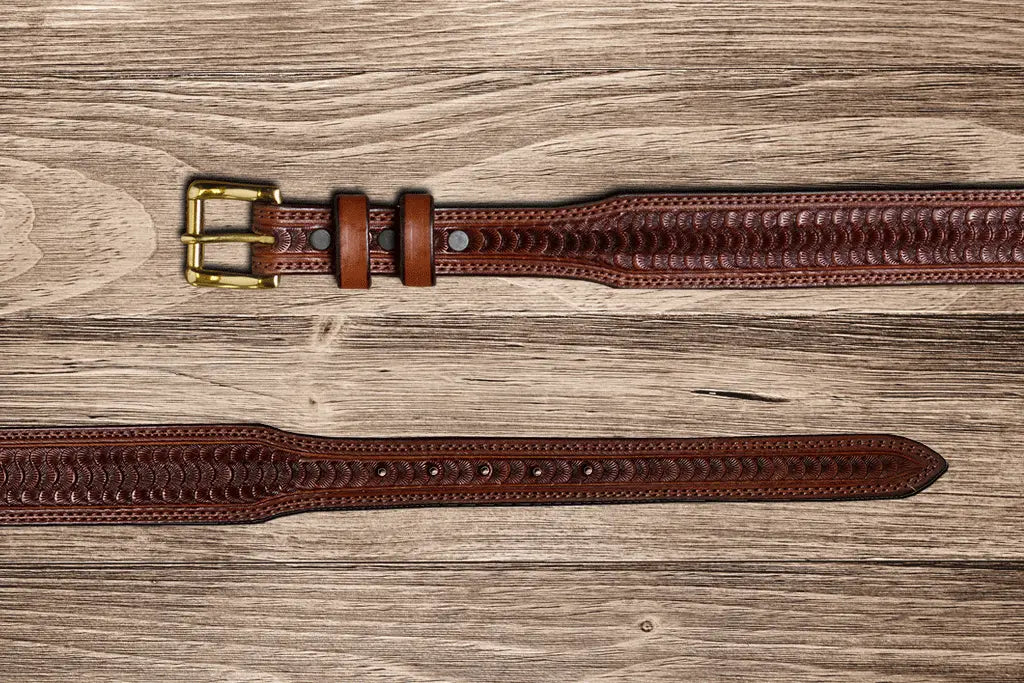 Chocolate Swirl Tapered Belt by Texas Saddlery, Southern food gift detail photo 2