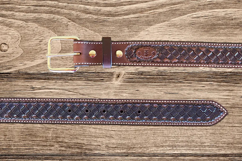 Chocolate Waffle Belt by Texas Saddlery, Southern food gift detail photo 2