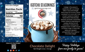 Chocolate Delight 5.5 oz Holiday Limited Edition by Igotchu Seasonings, Southern food gift detail photo 2