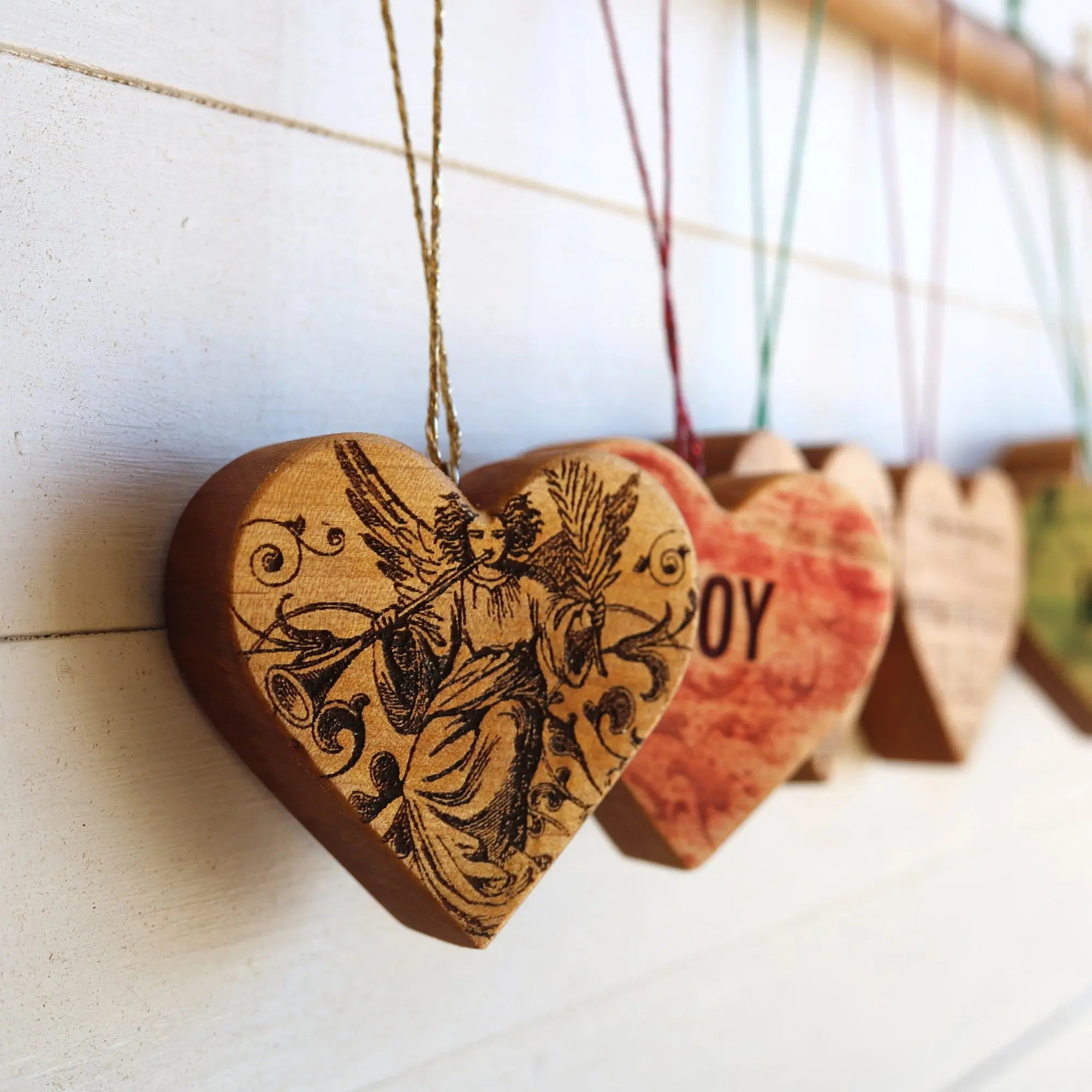 Christmas Carol Heart Ornaments Dennehey Design Co.
