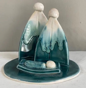 Handmade Ceramic Nativity Scene: Unique Pottery Christmas Decoration