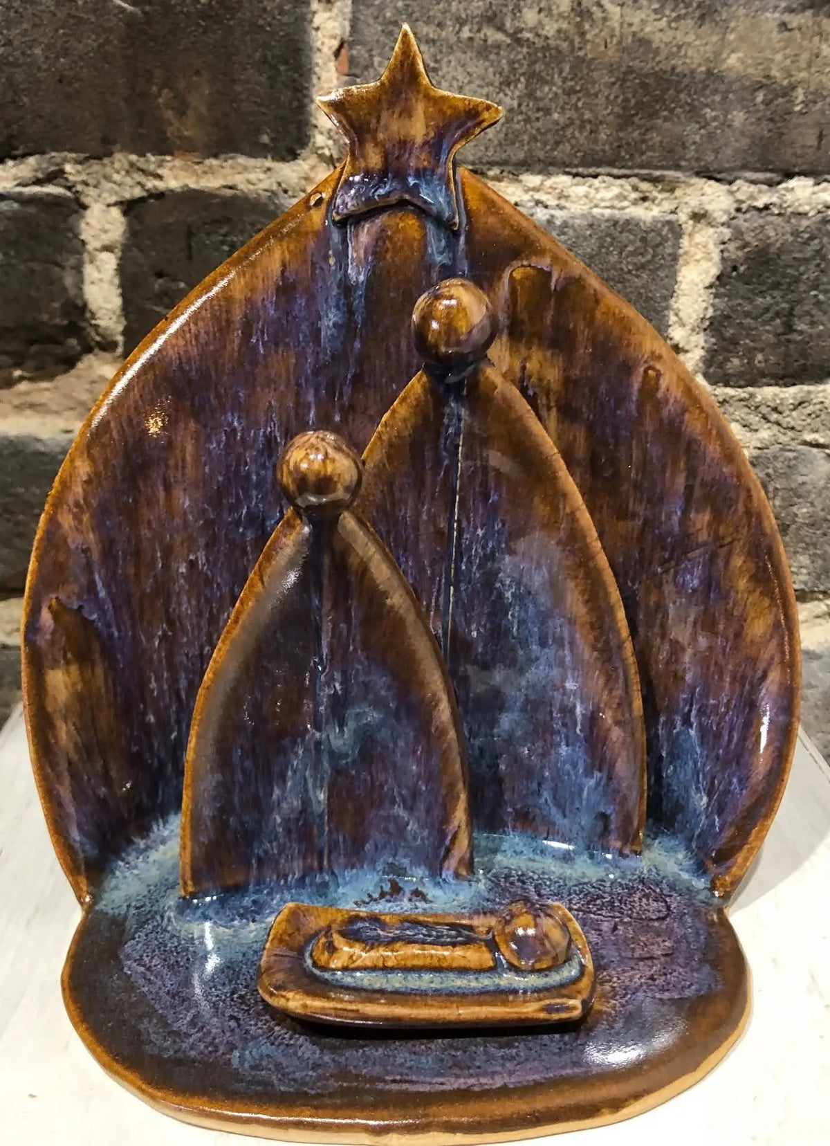 Handmade Ceramic Nativity Scene: Unique Christmas Decoration and Holiday Pottery.