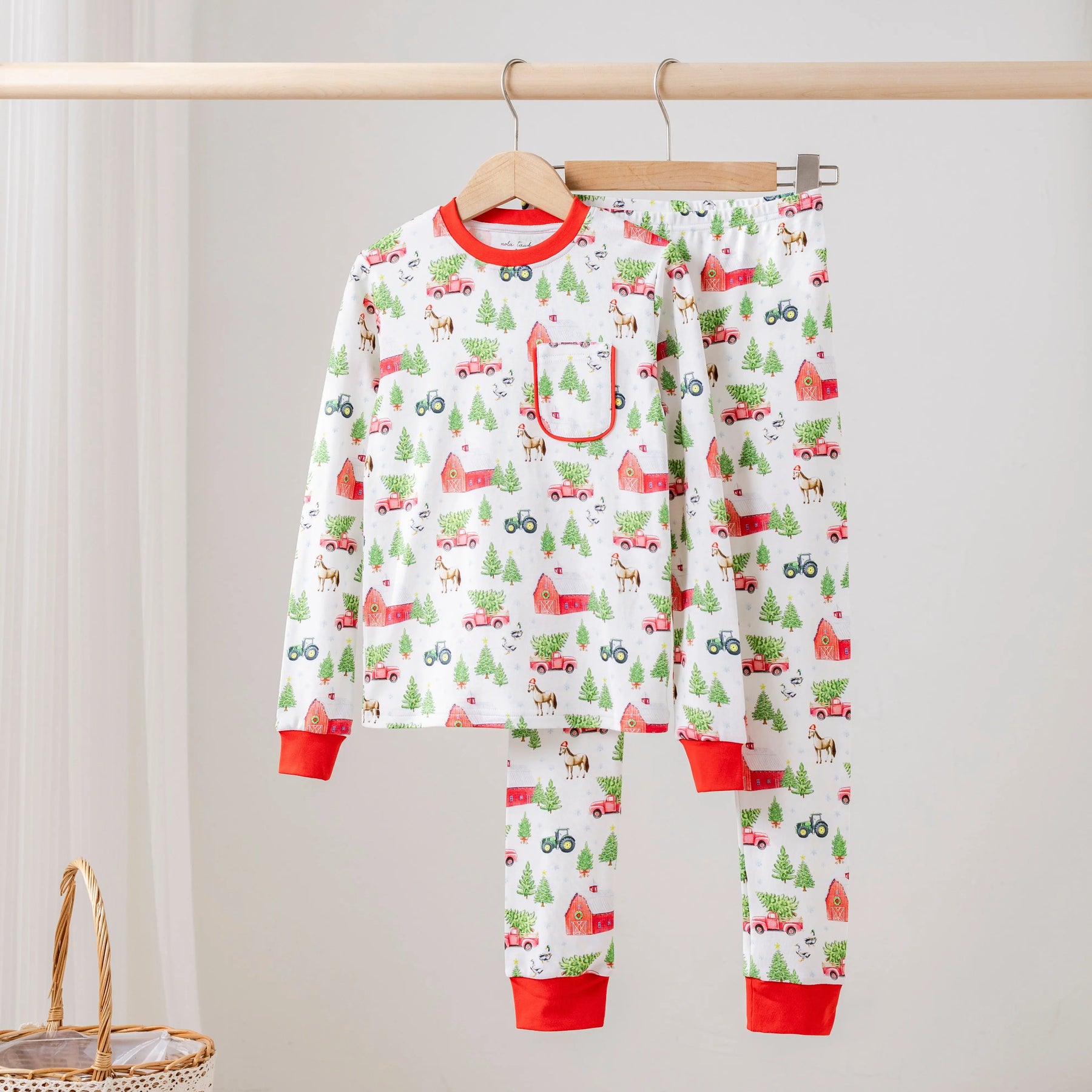 Christmas Tree Farm Organic Cotton Kids Pajamas by Nola Tawk, Southern food gift main product photo