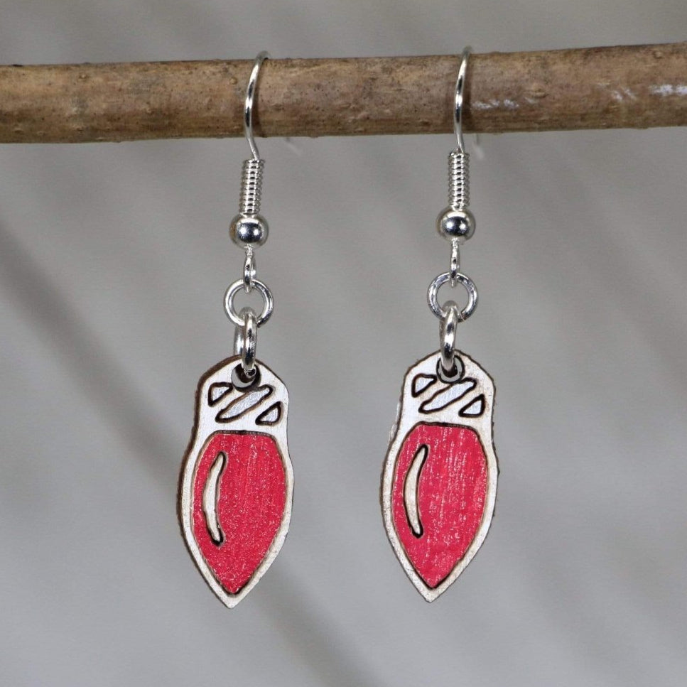 Christmas Lights Wooden Dangle Earrings | Holiday Jewelry by Cate's Concepts, LLC, handmade jewelry detail photo 2