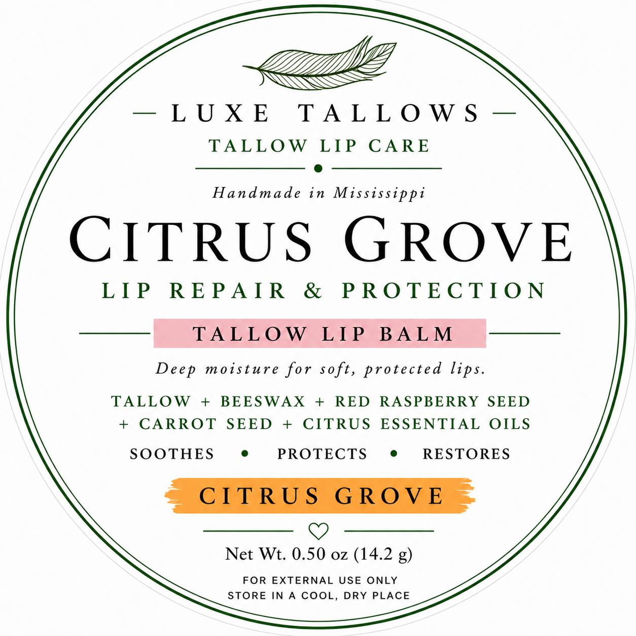 Citrus grove lip repair top label
