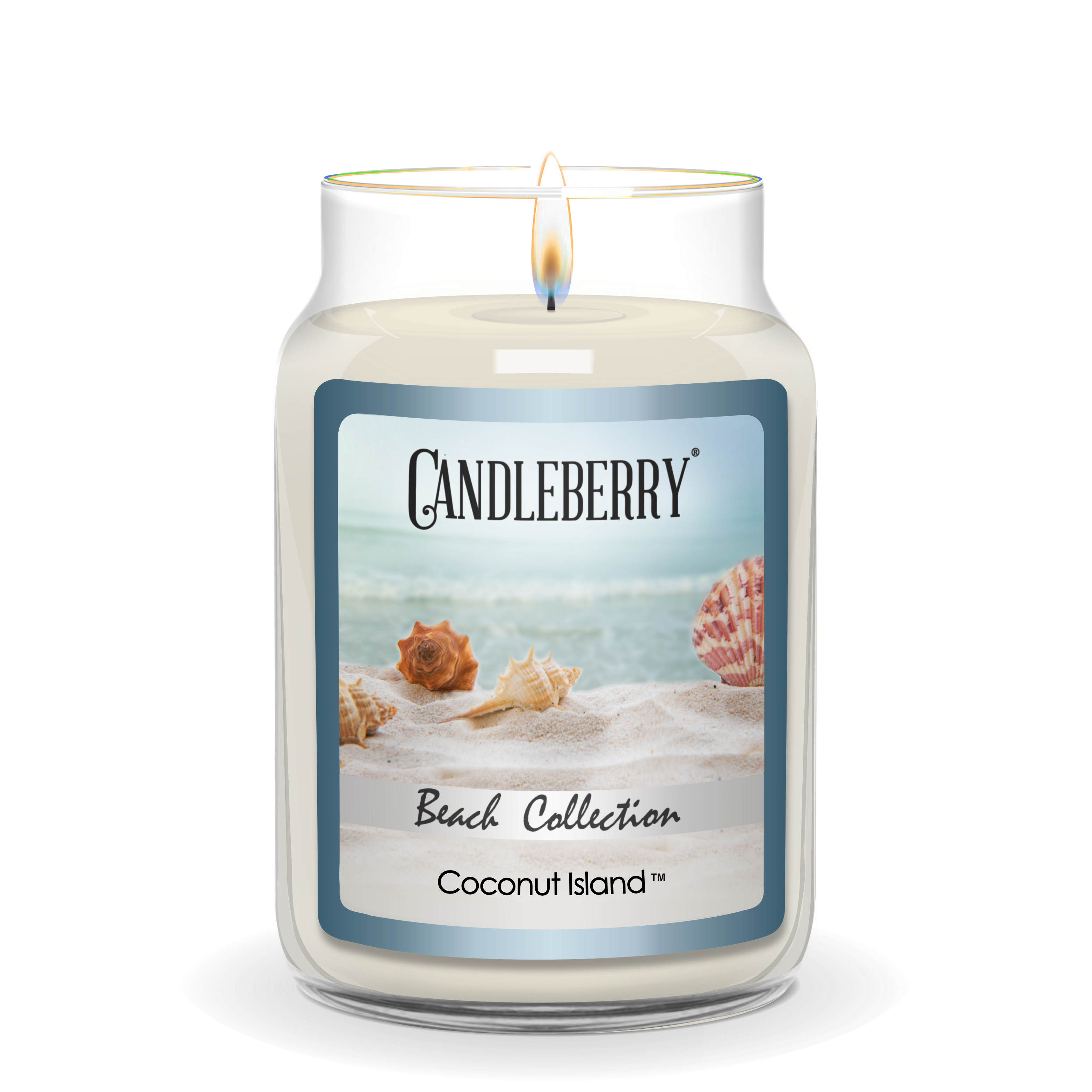 Beach Collection - Coconut Island™, Large Jar Candle (Collective) by The Candleberry® Candle Company, scented candle detail photo 2