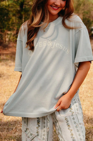 Coffee & Jesus Mock Tee Southern Bliss Company