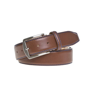 Cognac Italian Calf Leather Belt