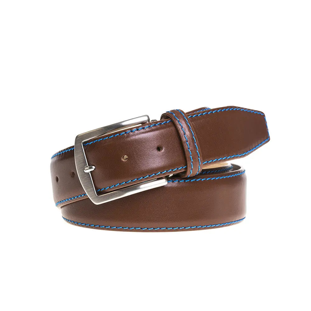 Cognac Italian Calf Leather Belt