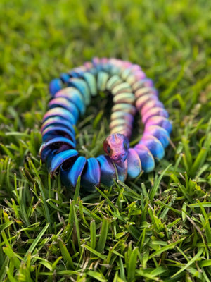 Color Shift Snake 3D Printed Fidget Toy | Large Reptile Sensory Toy by Mushroom Lady Co, paper gift detail photo 7